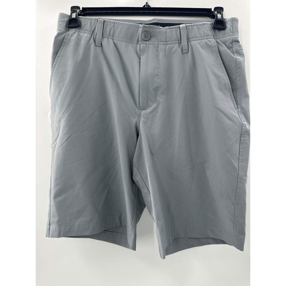 Under Armour Mens Golf Shorts Gray Size 32 Performance Flat Front HeatGear
